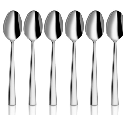 Shri & Sam Stainless Steel Lotus Plain Desert Spoon,6 Pieces